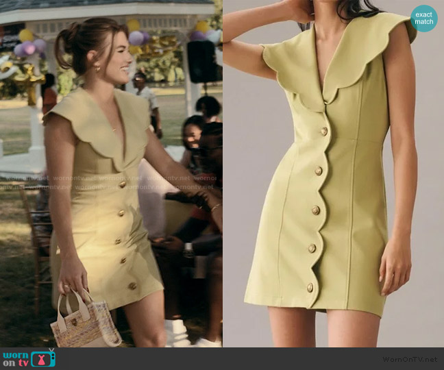 Maeve Scalloped Buttondown Dress worn by Sarah (Conner Ann Waterman) on The Chi