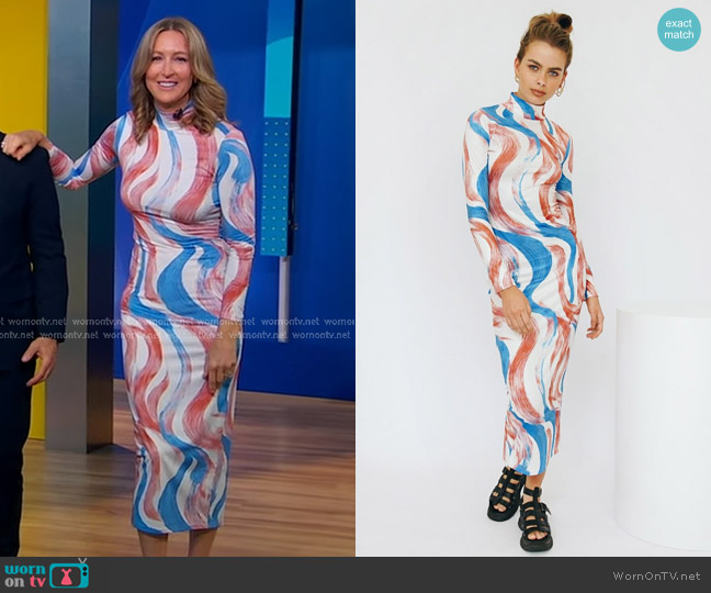 Verge Girl Modern World Midi Dress worn by Lara Spencer on Good Morning America