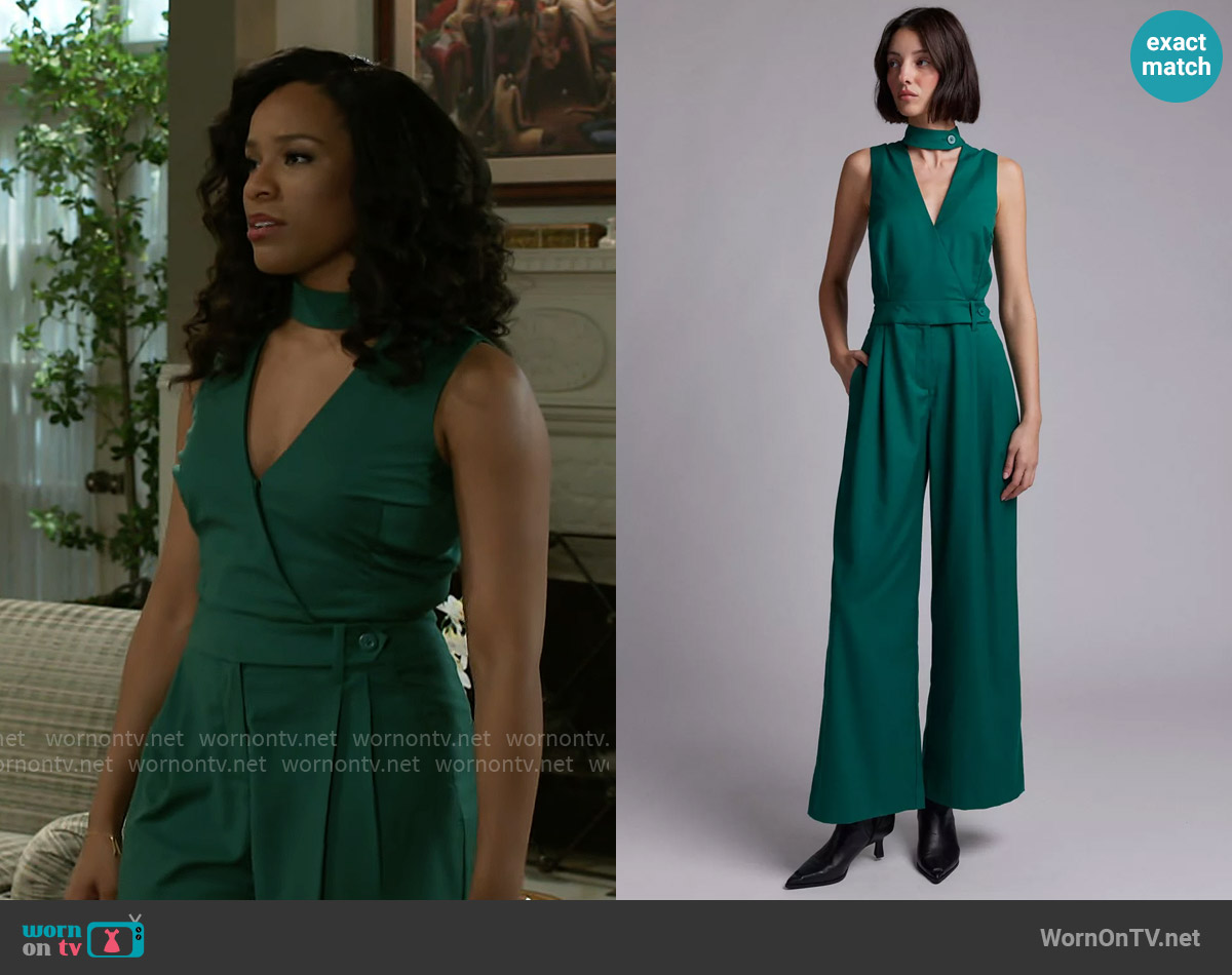 Wildfang Empower High Waisted V-Neck Jumpsuit worn by Naomi Hamilton Hawthorne (Arielle Prepetit) on Beyond the Gates