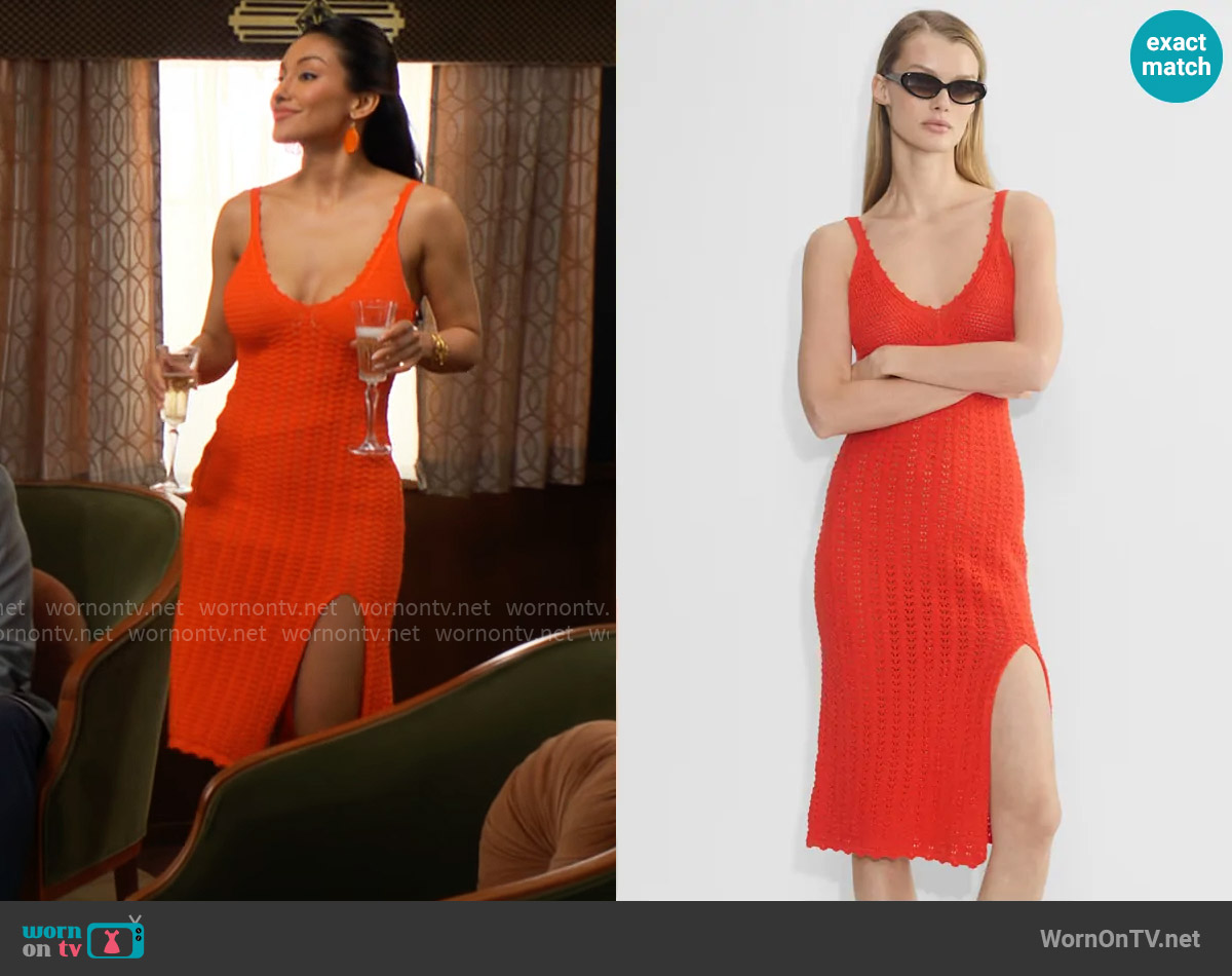 Wilfred Evie Dress in Poppy Red worn by Audra Charles (Zuleyka Silver) on The Young and the Restless