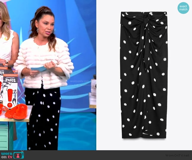 Zara Polka Dot Midi Skirt worn by Gretta Monahan on The View