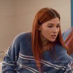 Abby’s blue striped sweater on Ginny & Georgia