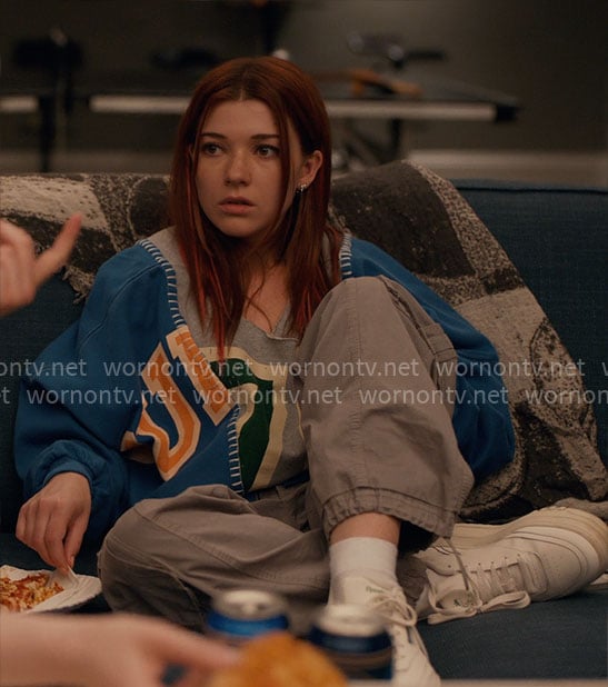 Abby’s patchwork sweatshirt on Ginny & Georgia