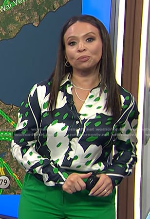 Adelle’s black printed shirt on Today