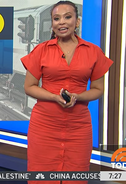 Adelle’s red shirtdress on Today