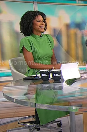 Adriana Diaz’s green midi dress on CBS Mornings