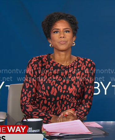 Adriana Diaz’s red leopard print dress on CBS Mornings