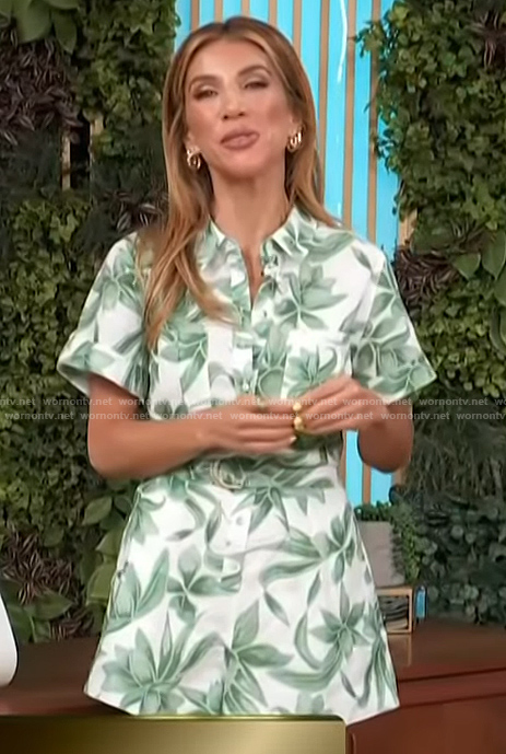 Adrianna Costa’s leaf print romper on Access Hollywood