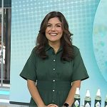 Adrianna’s green button front dress on Today