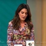 Adriane Kiss’s floral cowl-neck dress on CBS Mornings