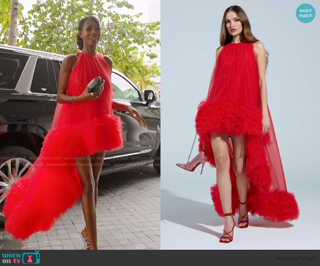 Akira Ari Tulle Ruffle High Low Mini Dress worn by Kiki Barth (Kiki Barth) on The Real Housewives of Miami