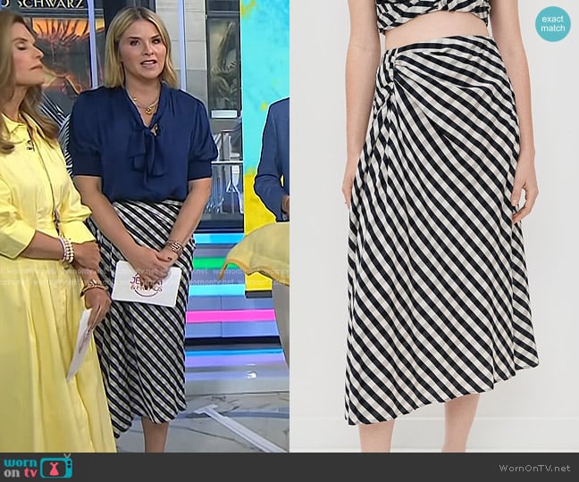 A.L.C. Jean Skirt in Black/Tan worn by Jenna Bush Hager on Today