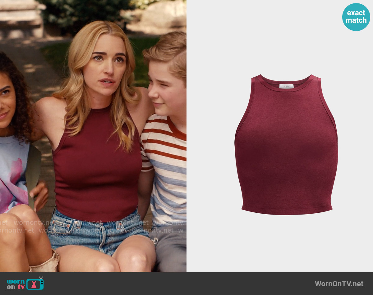 A.L.C. Bailey Top in Mulberry worn by Georgia Miller (Brianne Howey) on Ginny & Georgia