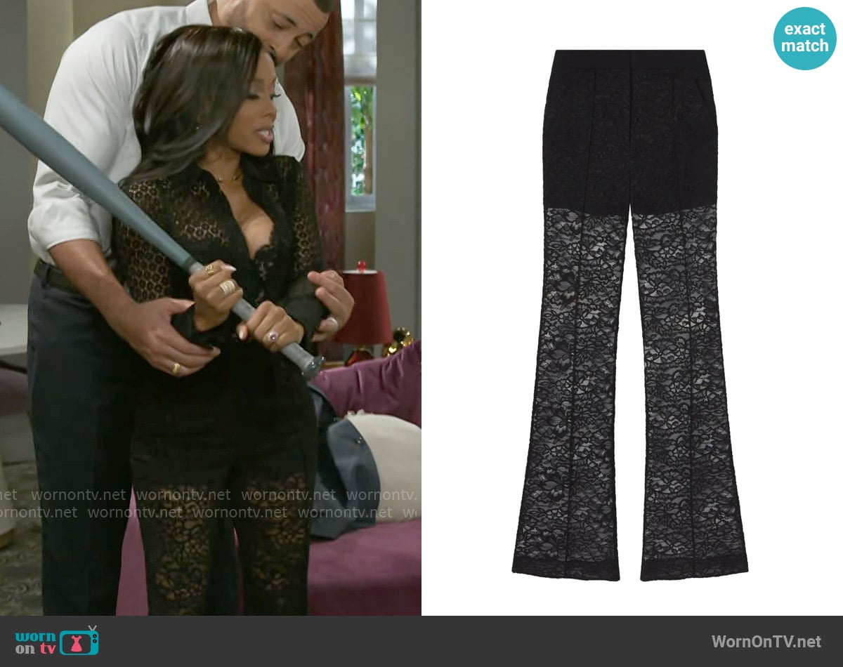 A.L.C. Gemma Lace Pants worn by Hayley Lawson (Marquita Goings) on Beyond the Gates