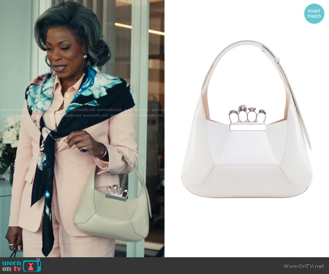 Alexander McQueen Jewelled Hobo Leather Tote Bag worn by Catherine Lancaster (Lorraine Toussaint) on The Better Sister
