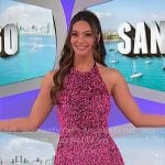 Alexis’s pink sequin mini halter dress on The Price is Right