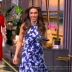 Alyssa’s blue floral print sleeveless dress on The View