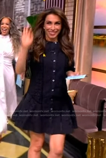 Alyssa’s black eyelet mini dress on The View
