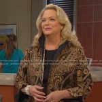 Anna’s black and brown paisley jacket on Days of our Lives