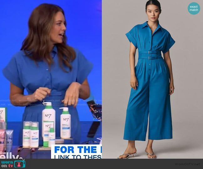 Exquise The Tobie Pleated Jumpsuit worn by Monica Mangin on Live with Kelly and Mark