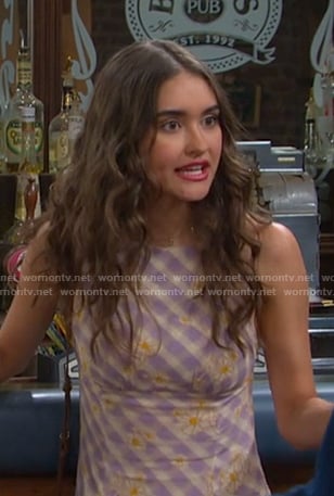 Ari’s floral plaid mini dress on Days of our Lives