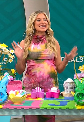Ashley Bellman’s blurred floral dress on CBS Mornings