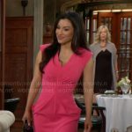 Audra’s pink v-neck ruched front dress on The Young and the Restless