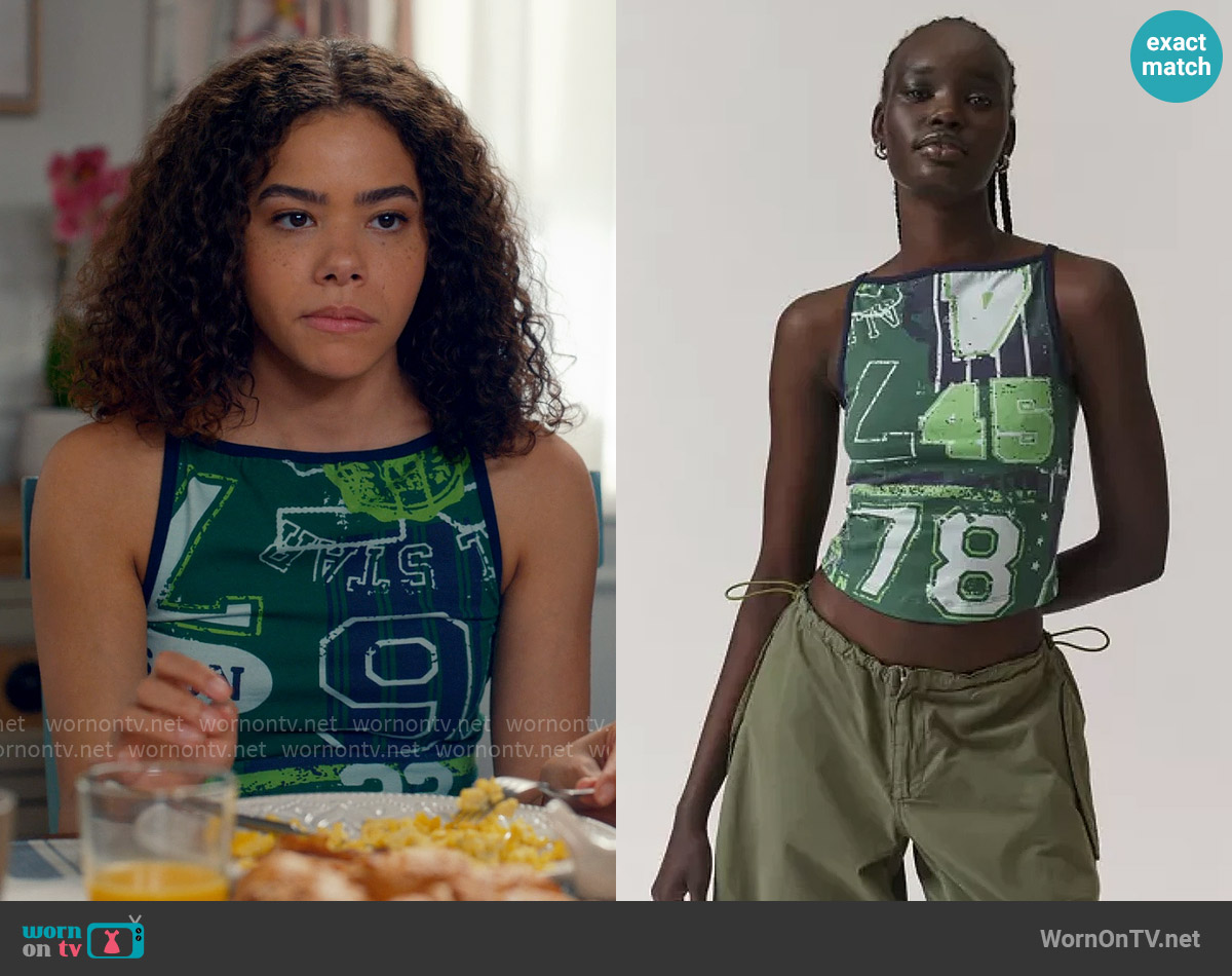 その他 Ginny WornOnTV: Ginny's green printed tank top on Ginny & Georgia