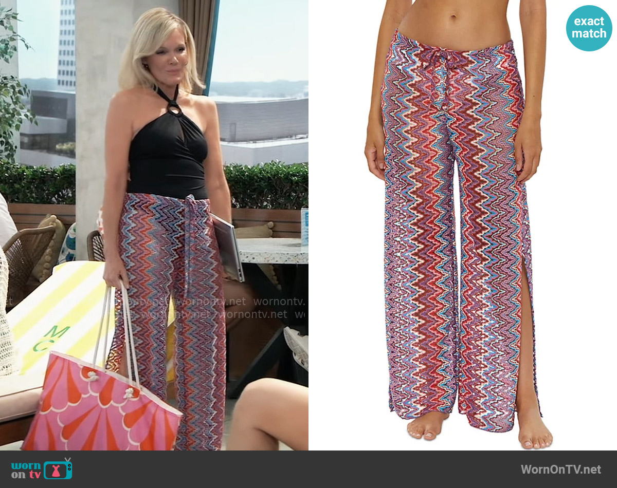 Becca Sundown Crochet Split-Leg Cover-up worn by Ava Jerome (Maura West) on General Hospital