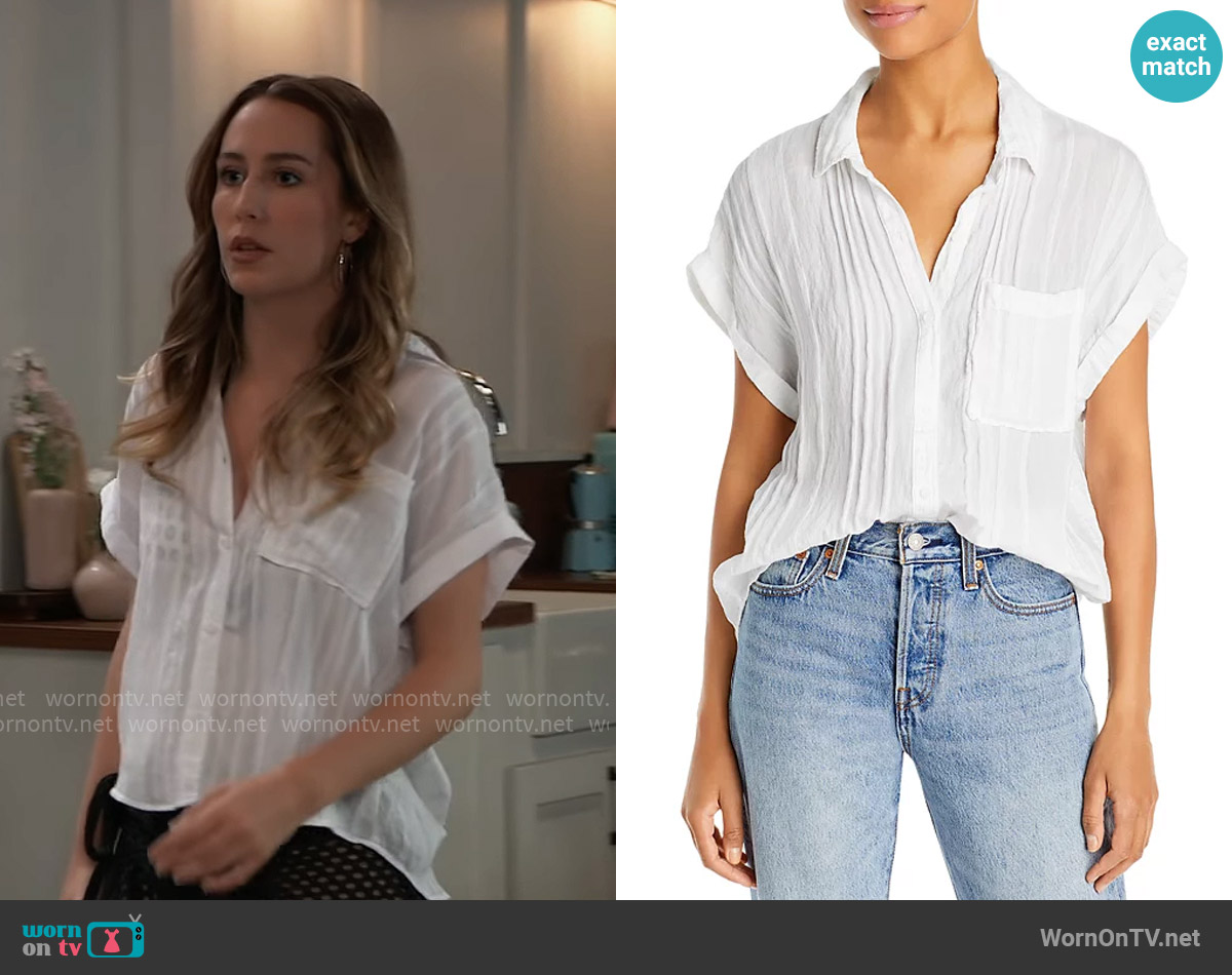 Bella Dahl Pintucked Shirt worn by Josslyn Jacks (Eden McCoy) on General Hospital