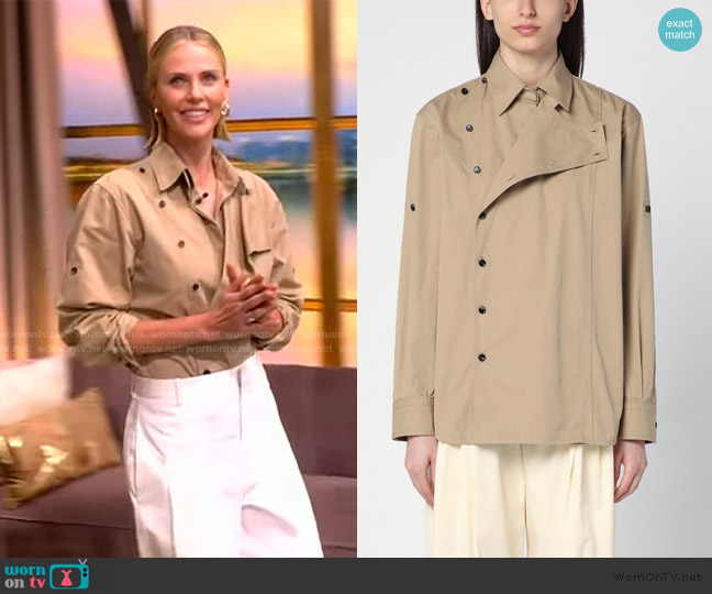 Bottega Veneta Desert cotton twill shirt worn by Charlize Theron on The View