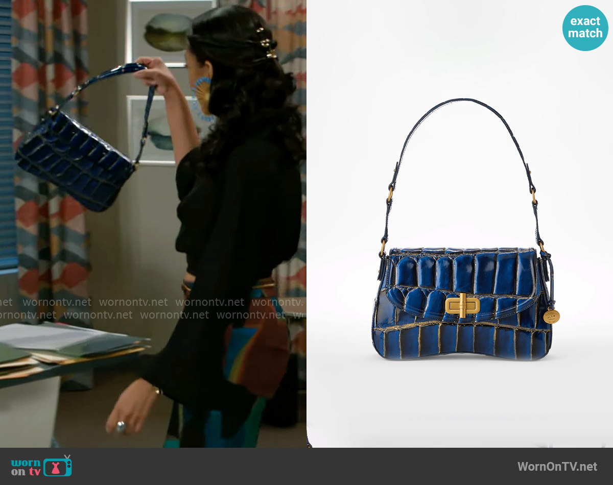 Brahmin Nerida Bag in Anchor Nerina worn by Dani Dupree (Karla Mosley) on Beyond the Gates