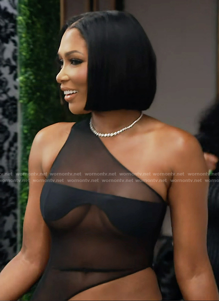 Brit’s black one shoulder cutout dress on The Real Housewives of Atlanta