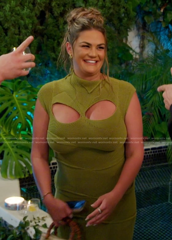 Brittany’s green knit cutouts dress on The Valley