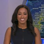Brittany’s black and blue zip front dress on Good Morning America
