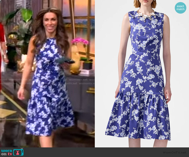 Carolina Herrera Sleeveless Floral Ruffle Dress worn by Alyssa Farah Griffin on The View