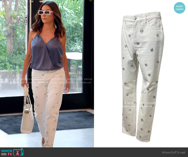 Chanel Vintage Logo Embellished Jeans worn by Adriana de Moura (Adriana de Moura) on The Real Housewives of Miami