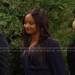 Chanel’s navy layered dress on Days of our Lives