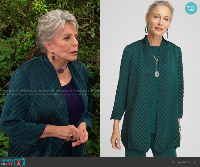 Travelers™ Collection by Chico's Pleated Jacket worn by Julie Olson Williams (Susan Seaforth Hayes) on Days of our Lives
