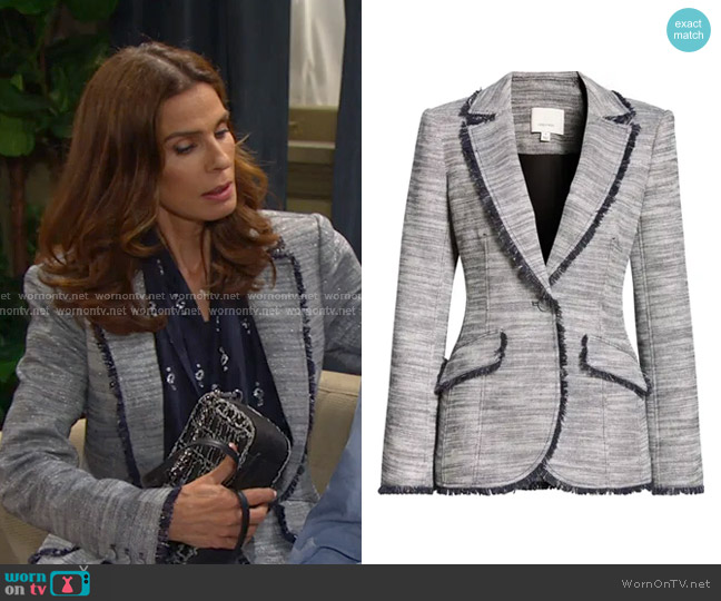 Cinq a Sept Sallie Metallic Fringe Blazer worn by Hope Williams (Kristian Alfonso) on Days of our Lives