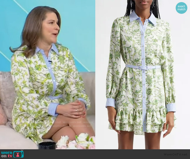 Cinq a Sept Tirza Paisley Long-Sleeve Mini Dress worn by Jennifer Levin on Tamron Hall Show