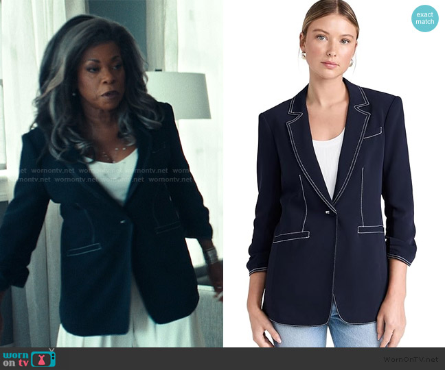 Cinq a Sept Crepe Khloe Blazer worn by Catherine Lancaster (Lorraine Toussaint) on The Better Sister