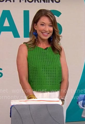 Courtney Cason’s green eyelet top on CBS Mornings