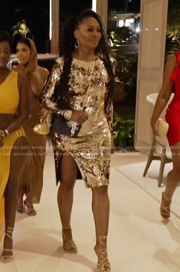 Cynthia’s silver sequin dress on The Real Housewives of Atlanta