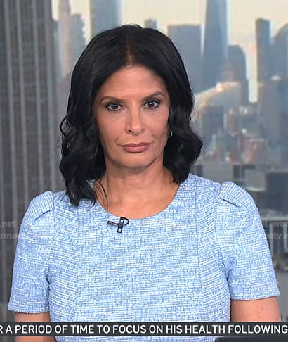 Darlene’s blue tweed sheath dress on Today