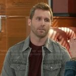 Derek’s grey denim jacket on Beyond the Gates