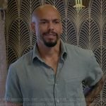 Devon’s sage green shirt on The Young and the Restless