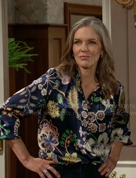 Diane’s floral blouse on The Young and the Restless