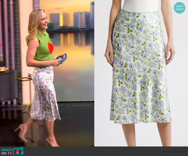 Doen Elowena Silk Skirt worn by Sara Haines on The View