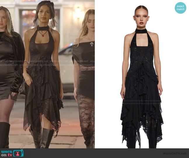 Dolls Kill Assertive Beauty Lace Midi Dress worn by Layla Taylor on The Secret Lives of Mormon Wives